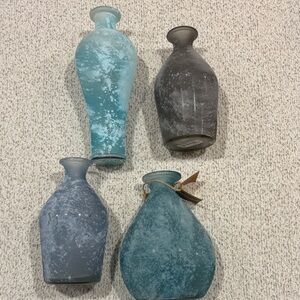 Elegant Blue and Gray Vase Set